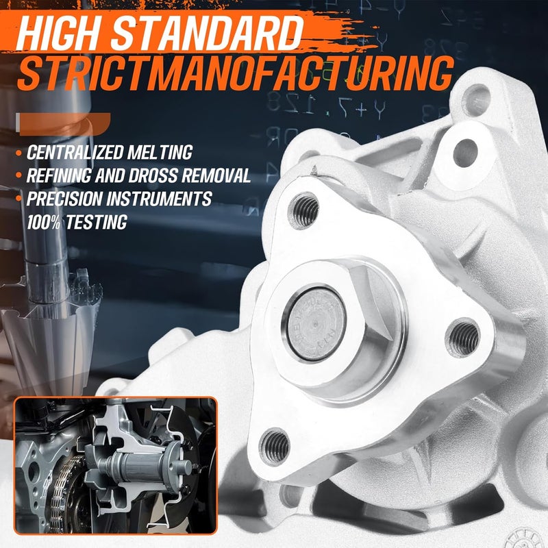KARCOCA AW6662 Water Pump 130-2140 OE Replacement for L4 1.4L Buick Encore 2013-2021, Chevrolet Sonic 2012-2020, Trax 2013-2021, Cruze 2011-2015 - Image 2